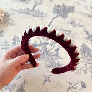 Anthropologie Beaded Velvet Headband